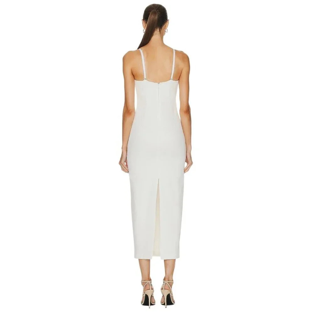 SIMKHAI Caspian Bustier Midi Dress in White New Womens Bodycon Corset - Picture 2 of 15